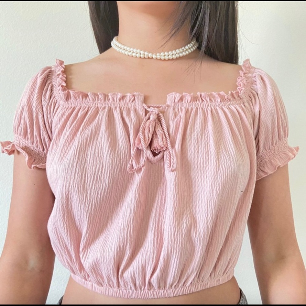Rosy Pink Off-The-Shoulder Top